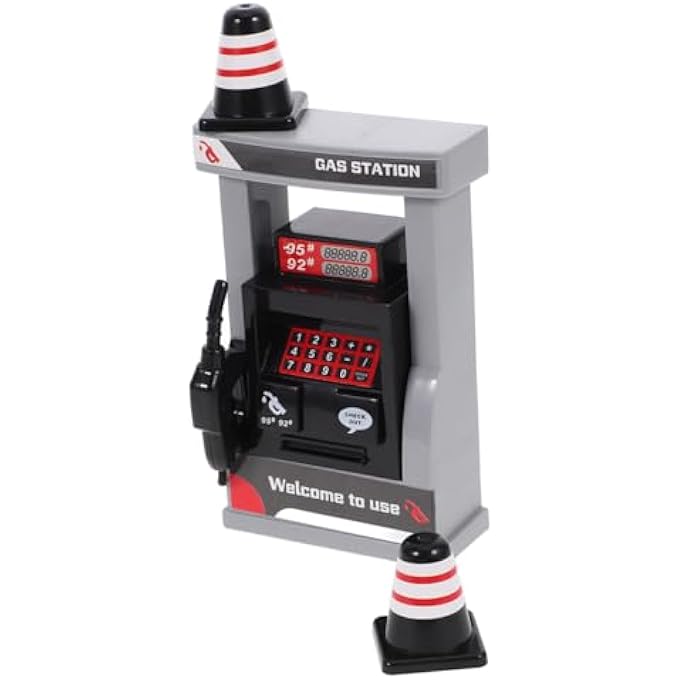 PETROL STATION MODEL WITH ROAD BARRIERS, REALISTIC FOR PROMOTES CREATIVITY AND INTERACTIVITY, DURABLE AND SAFE FOR SMALL CAR FANS - Image 2