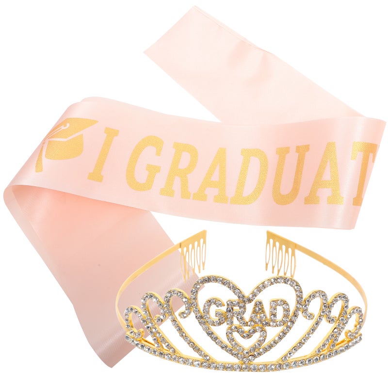 1 Set of 2024 Graduation Sash Shiny Rhinestone Kit 2024 Graduated Party Decorations - Image 1