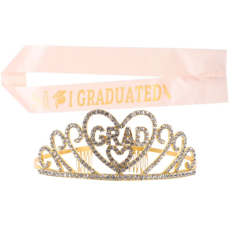 1 Set of 2024 Graduation Sash Shiny Rhinestone Kit 2024 Graduated Party Decorations - Image 5