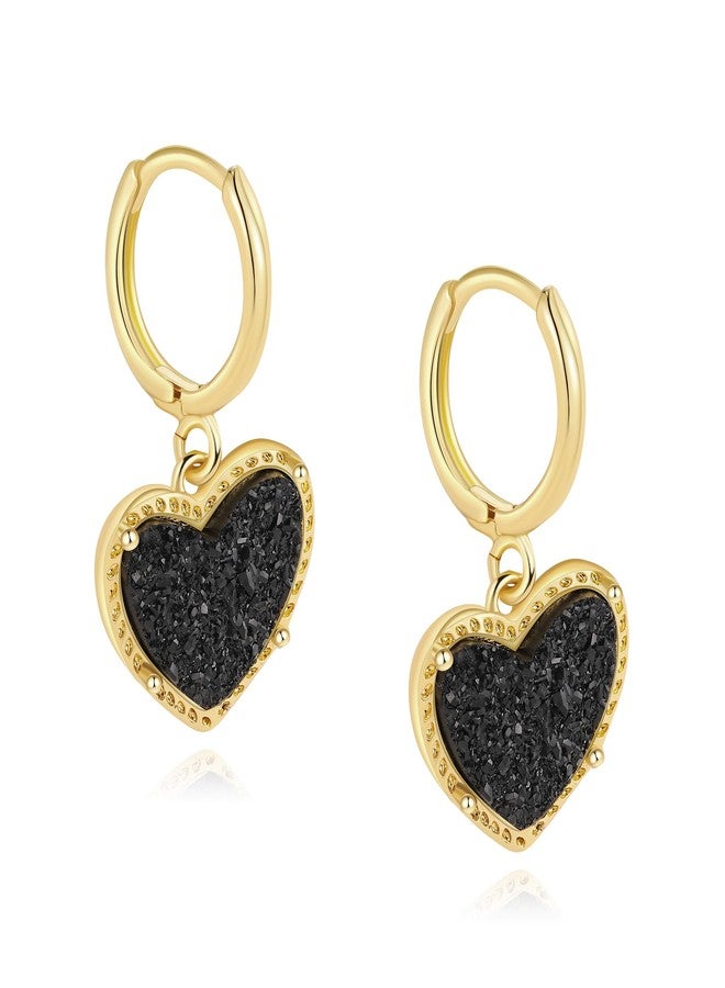 KELMALL Gold Heart Huggie Earrings for Women, Dainty Cute Feminine Small Hoop Earrings - Image 1