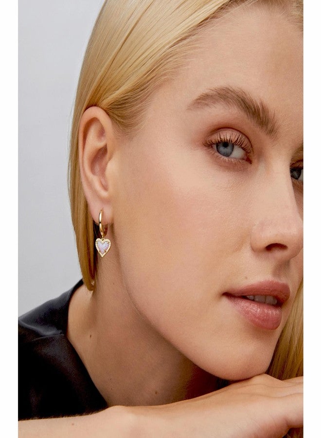 KELMALL Gold Heart Huggie Earrings for Women, Dainty Cute Feminine Small Hoop Earrings - Image 2
