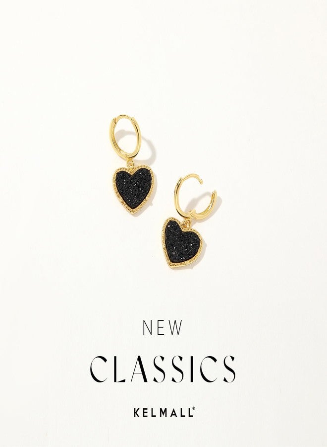 KELMALL Gold Heart Huggie Earrings for Women, Dainty Cute Feminine Small Hoop Earrings - Image 4