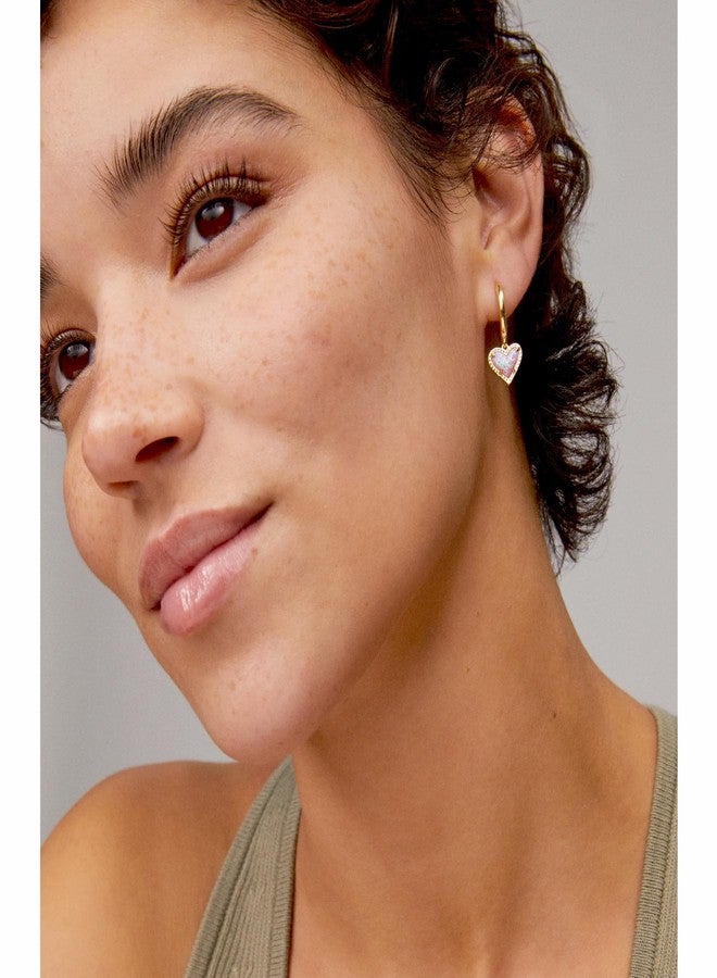 KELMALL Gold Heart Huggie Earrings for Women, Dainty Cute Feminine Small Hoop Earrings - Image 3
