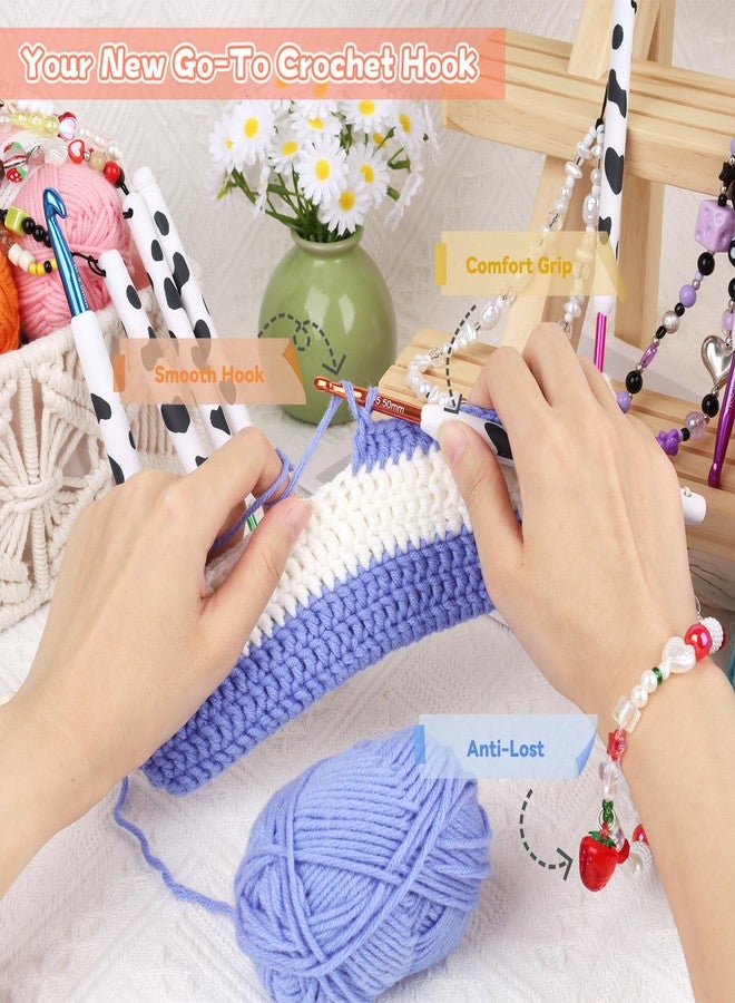 Coopay Crochet Hooks, Crochet Hook with Soft Polymer Clay Handle and Attached Bracelet - Stylish & Practical - 2.5mm (Size C-2) - Image 5