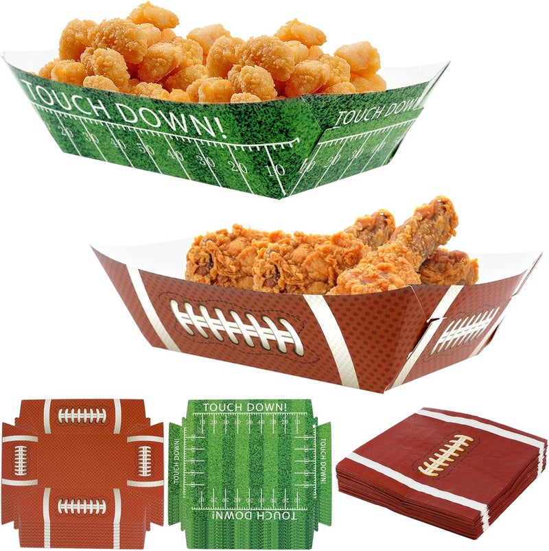windforgecraft Football Party Supplies Plates and Napkins Football Paper Plates Napkins Football Theme Party Decorations Football Party Supplies Set for Football Birthday Party Decorations - Image 1