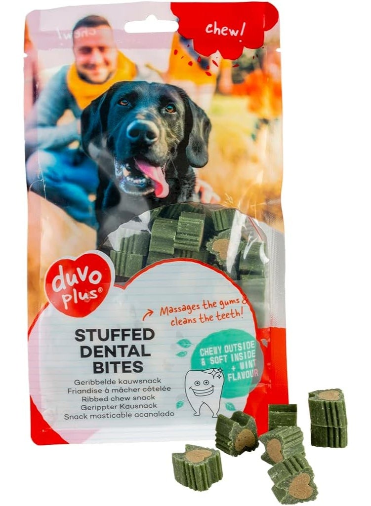 duvo Plus Duvo+ Chew! Stuffed Dental Bites Green 1cm 140pcs 420g – Dental Care Dog Treats - Image 1
