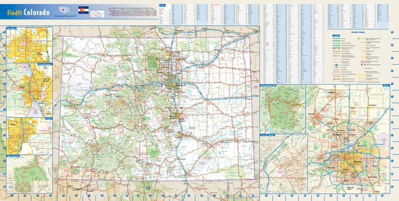 Colorado State Wall Map - 31.25" x 15.75" Laminated
