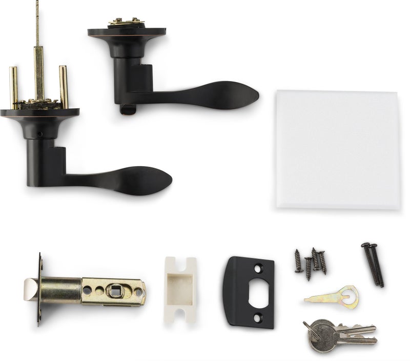 Berlin Modisch Entrance Lever Door Handle [Lock with Two Keys] for Office or Front Door with a Oil Rubbed Bronze Finish, Reversible for Right & Left Side, Entry Lever Classic Series - Image 4