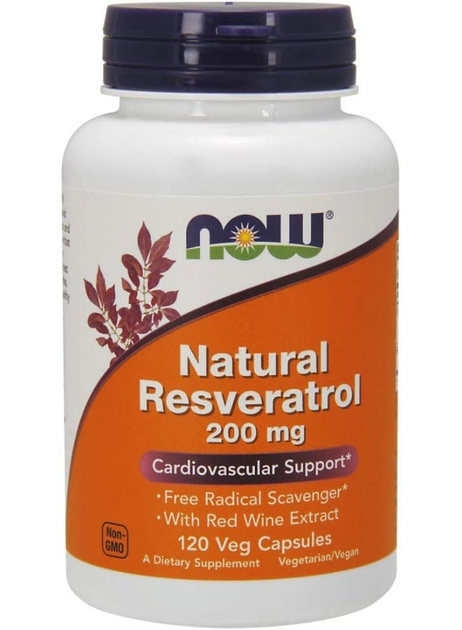 now Natural Resveratrol 200mg - 120 Veg Capsules - Image 1