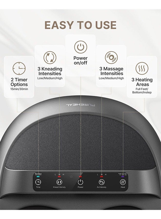 PureHeal Upgraded Foot Massager Machine With Heat And Remote, Gifts For Men, Women, Fits Feet Up To Size 12 - Image 4