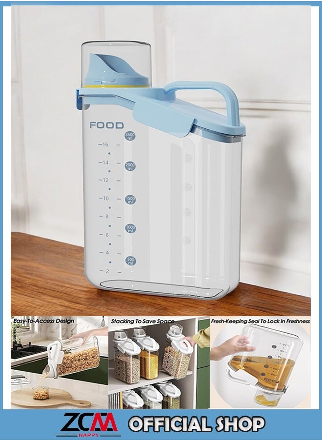 ZCM-HAPPY Rice and Grain Food Storage Plastic Container with Measuring Cup Storage Millet Bucket  - Image 1