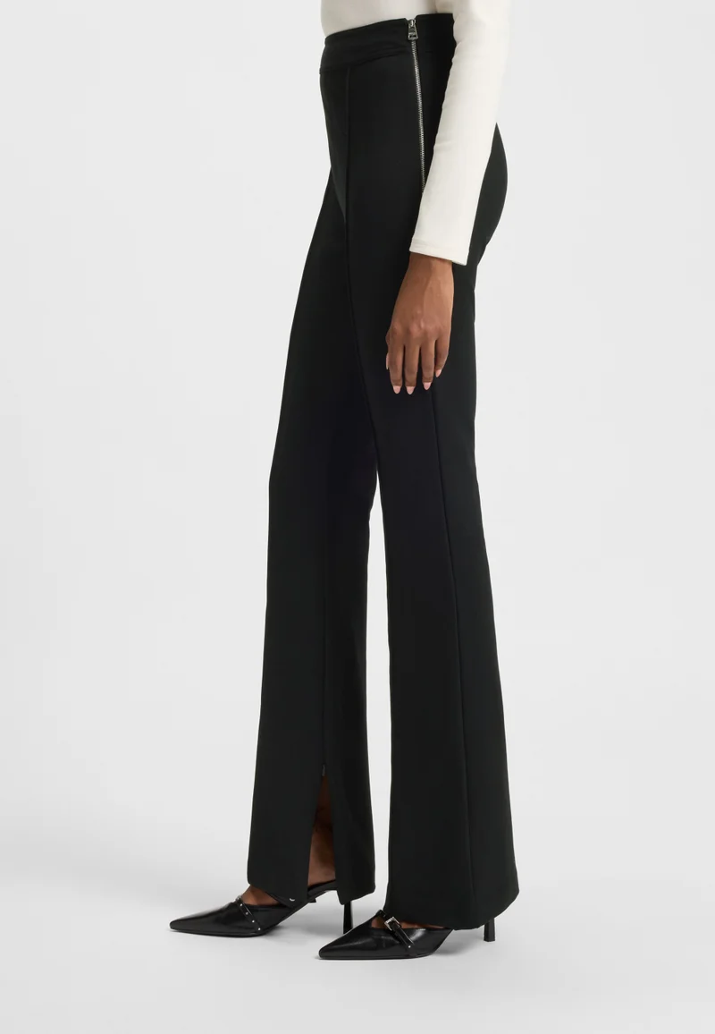 HUGO Flared trousers in Punto Milano jersey with front seam