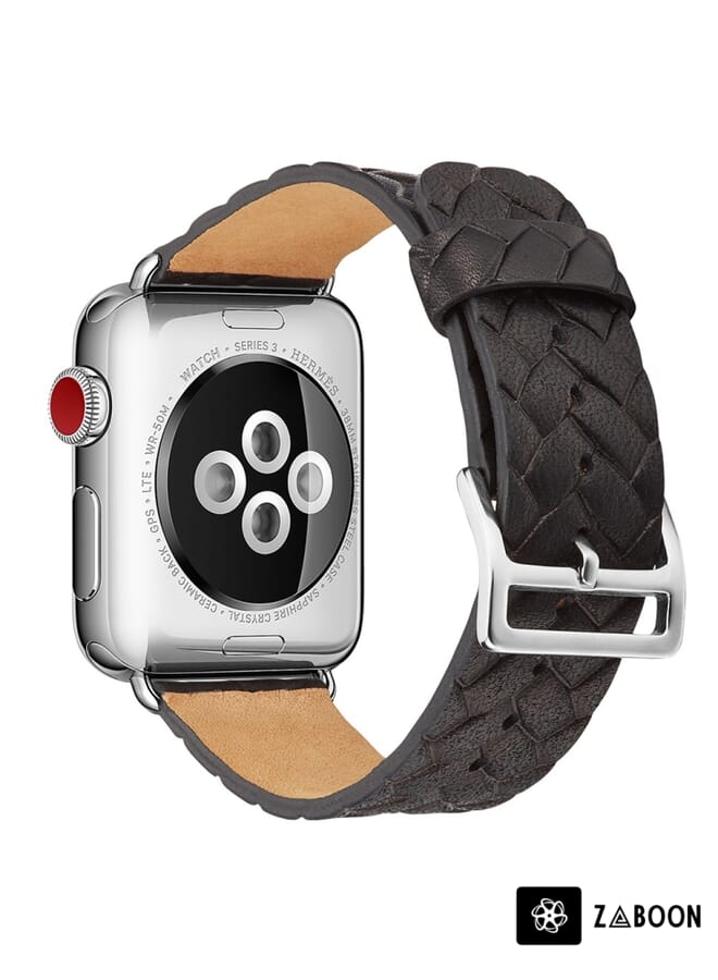 Zaboon Watch Band For Apple Watch Ultra 49mm / Series 8&7 45mm / SE 2&6&SE&5&4 44mm / 3&2&1 42mm Braided Strap(Black) - Image 2