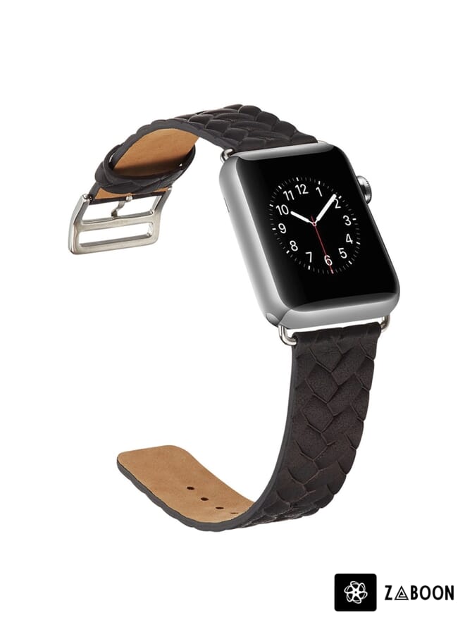 Zaboon Watch Band For Apple Watch Ultra 49mm / Series 8&7 45mm / SE 2&6&SE&5&4 44mm / 3&2&1 42mm Braided Strap(Black) - Image 3