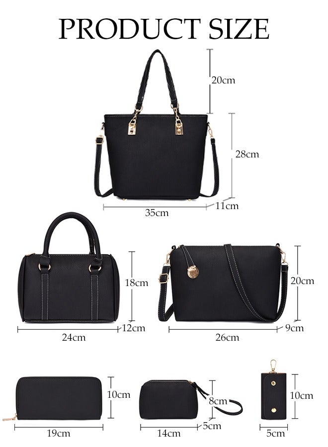DUNISO 6-Piece Embossed Women's Handbag Set, Including Handbag, Shoulder Bag, Wallet, Mother And Child Bag, Women's Mini Wallet, Orange  - Image 2