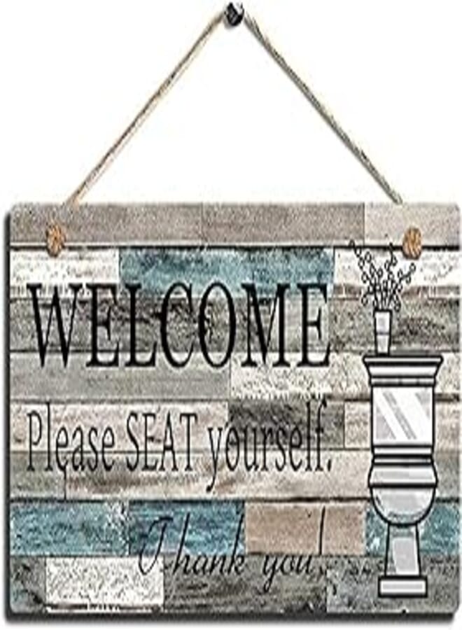 Generic Welcome Please Seat Yourself Wall Hanging Wood Signs for Home Decor 10x5 Inches(YQ122500) 