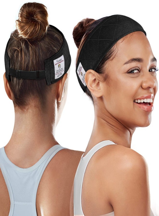 Yuest Velvet Non-Slip Wig Grip Headband for Keeping Women's Lace Front Wigs Secured - Adjustable 2 Pack, Black - Image 3