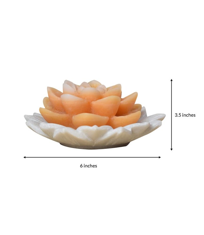 MaatirDesigns Scented Candle Hand Poured Candle on Marble Lotus Fragrant Rose Candle for Home Dcor India  - Image 2
