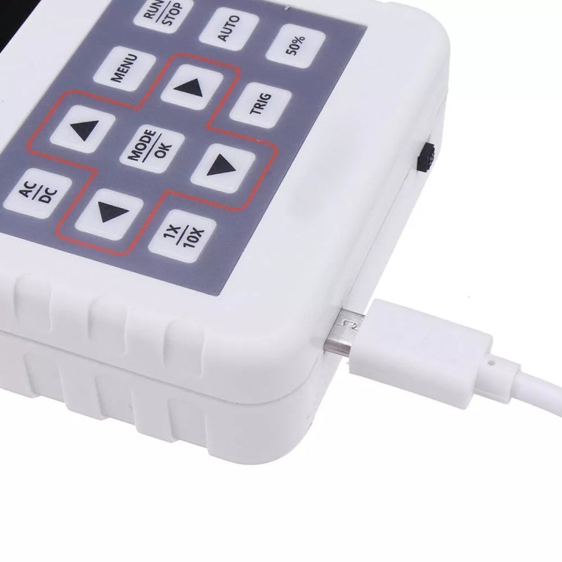 Handheld Oscilloscope White P6100 Oscilloscope Probe 20MS/s Real-Time Sampling Rate 5MHz Analog Bandwidth - One Button Auto Digital Oscilloscope 2.4 Inch Color Display 320*240 Resolution for Electroni - Image 4