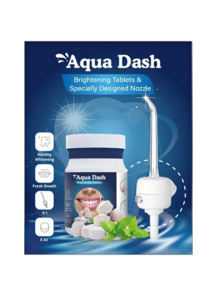 Teeth whitening tablets with a water flosser tip (pack of 30 tablets)
