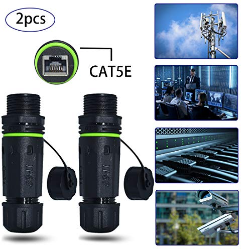 ELifeApply RJ45 Waterproof Connector IP68 Cable Connector, Panel Mount Coupler Female to Female, with Shielding Cable Coupler-CAT5E-YMP20-Green-2 PCS - Image 5