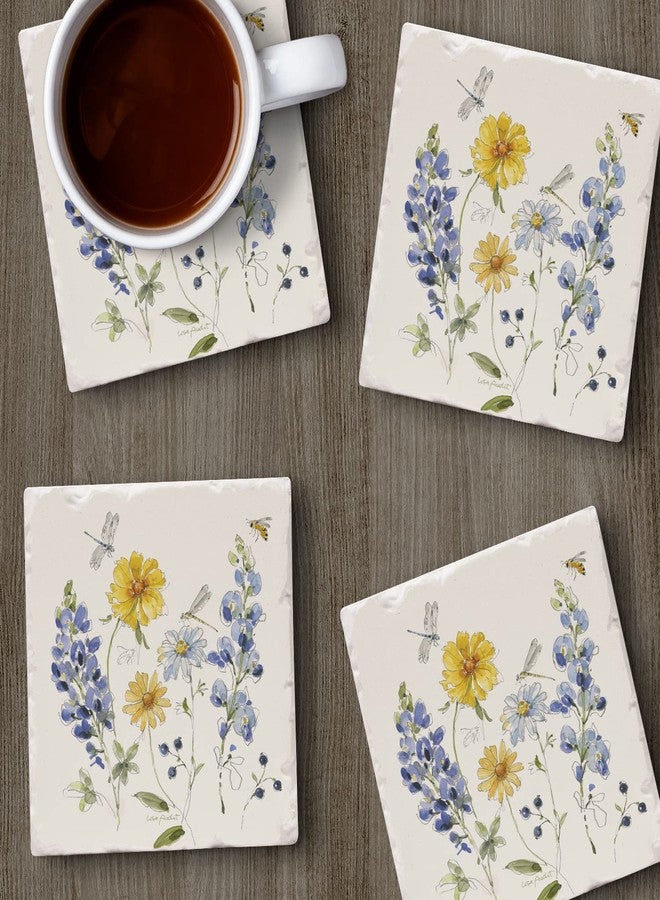 Counterart Thirstystone Lovely Blues 4 Pack Tumbled Tile Stone Coasters with Protective Cork Backing Manufactured in The USA - Image 3