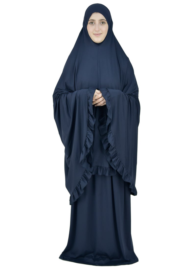 DAMAS COLLECTION Two Piece Islamic prayer dress women the Long - Prayer Clothes for Women - Prayer Abaya For women - Jilbab 2 piece, Umrah essentials for women - Prayer set  - Image 4