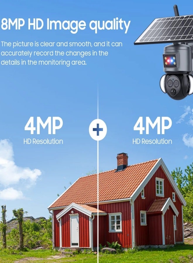 Generic 4K 8MP Solar PTZ Camera WIFI Dual Lens Security CCTV 12XZoom Humanoid Tracking Record 4G SIM Outdoor wireless Surveillance Cam  - Image 3