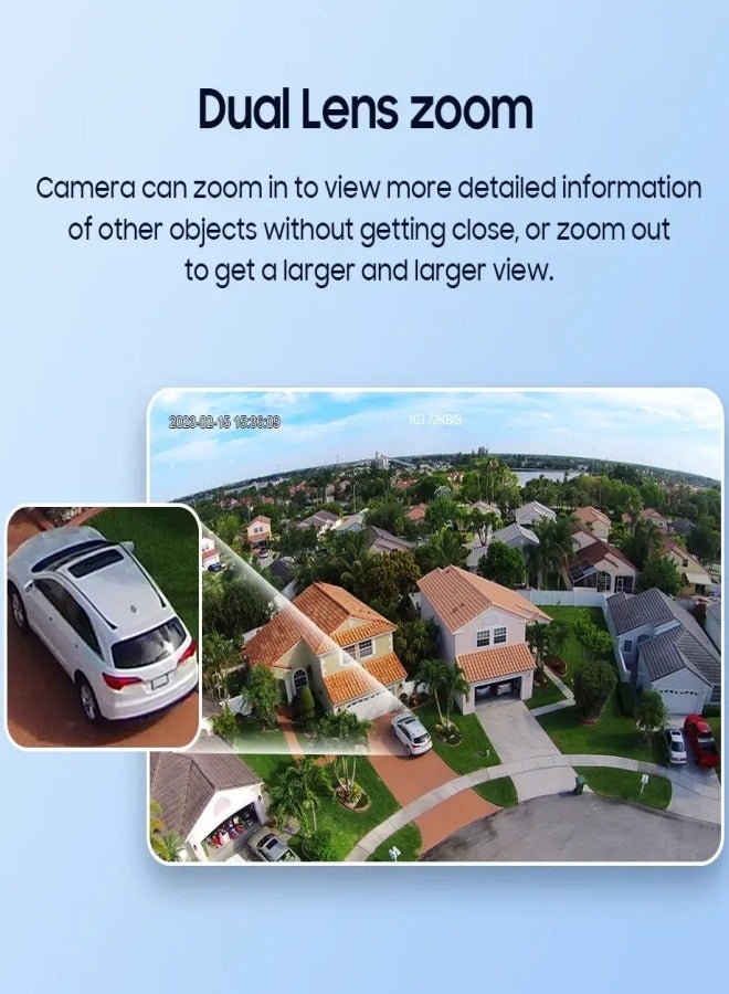 Generic 4K 8MP Solar PTZ Camera WIFI Dual Lens Security CCTV 12XZoom Humanoid Tracking Record 4G SIM Outdoor wireless Surveillance Cam  - Image 4