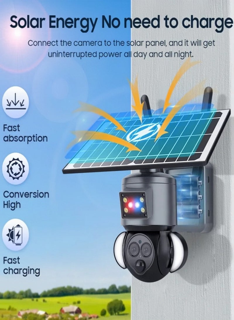 Generic 4K 8MP Solar PTZ Camera WIFI Dual Lens Security CCTV 12XZoom Humanoid Tracking Record 4G SIM Outdoor wireless Surveillance Cam  - Image 5