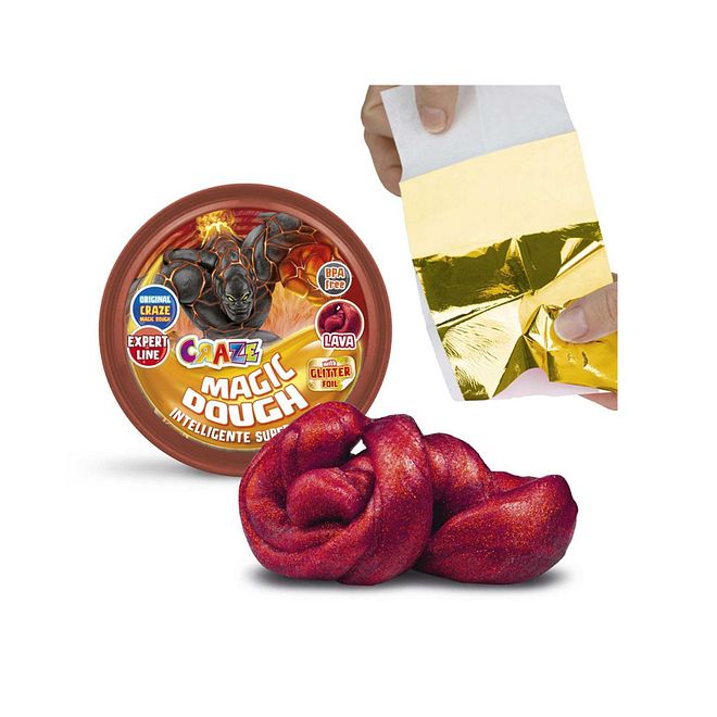 Craze Magic Dough Expert Elements - Assorted Colors, Fun Kneading Slime with Glitter Foil, Elastic & Malleable, 3+ Years, 80g - Image 4