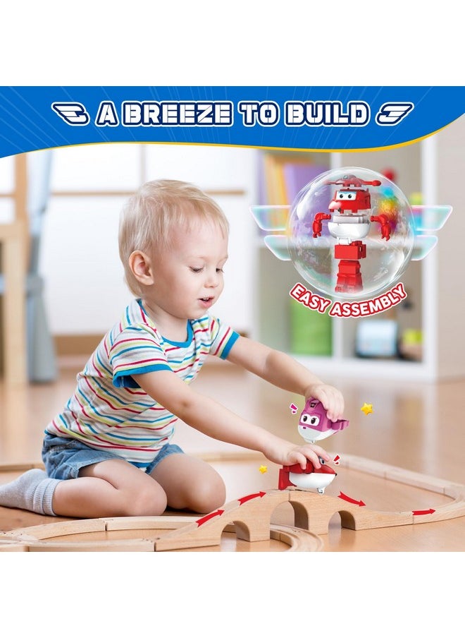 SUPER WINGS Super Wings Building Blocks, Jett & Dizzy 2-in-1 Airplane and Rescue Bots Building Toys, Transformable Building Blocks for Toddlers Kids Ages 3 4 5 6 7  - Image 5