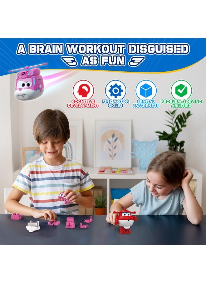 SUPER WINGS Super Wings Building Blocks, Jett & Dizzy 2-in-1 Airplane and Rescue Bots Building Toys, Transformable Building Blocks for Toddlers Kids Ages 3 4 5 6 7  - Image 4