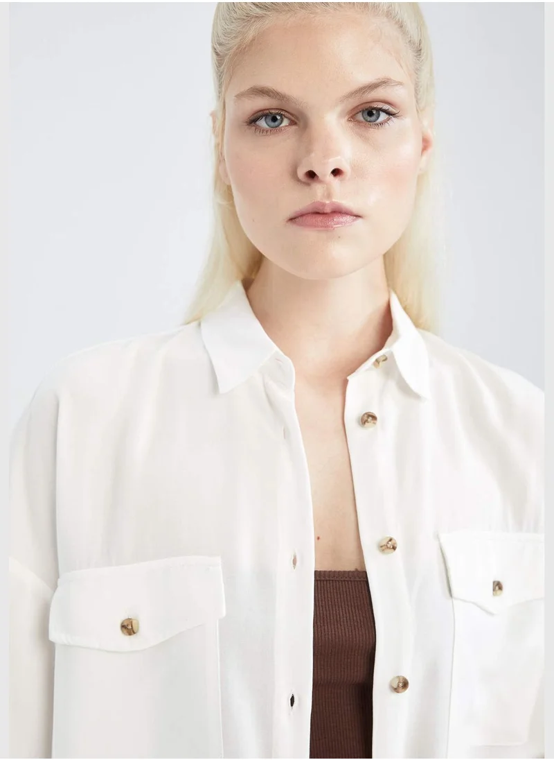 DeFacto Clamshell Pocket Half-Sleeve Shirt