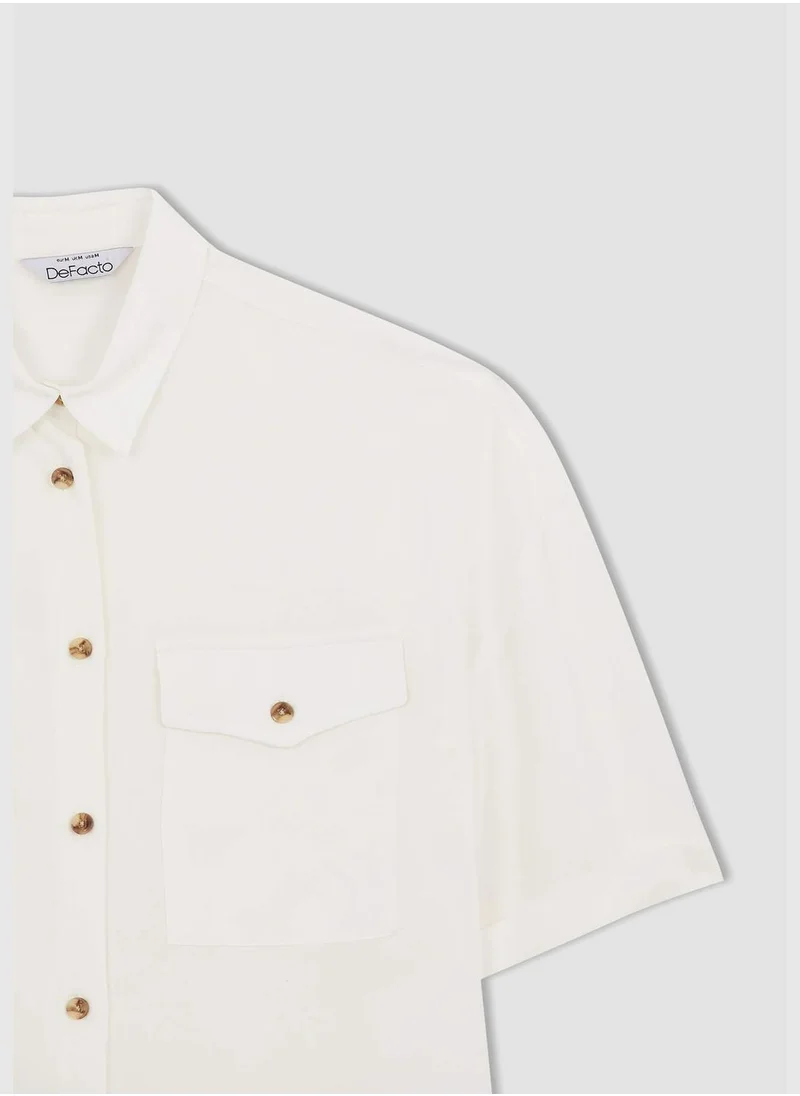 DeFacto Clamshell Pocket Half-Sleeve Shirt