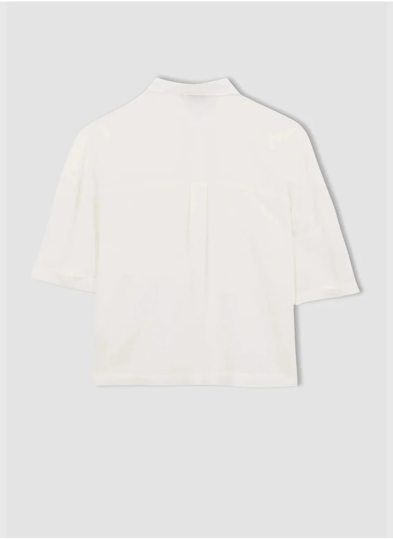 DeFacto Clamshell Pocket Half-Sleeve Shirt