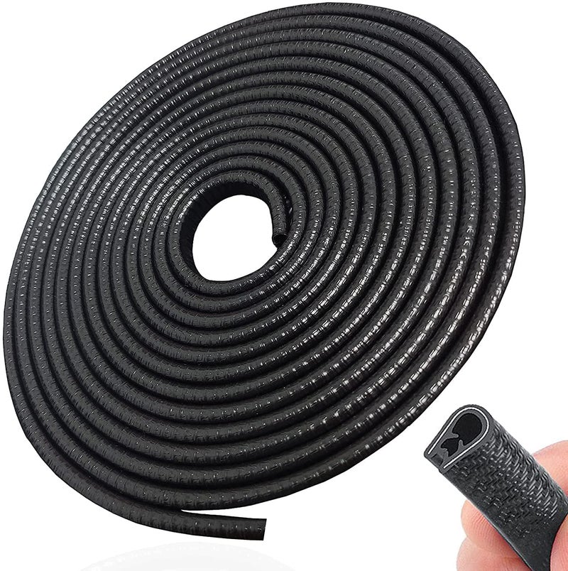 Kitssential® Car Door Edge Guards U Shape Edge Trim Rubber Seal Protector Clips Fit Car Door Seal Strip Edge Guard Universal Fit(16Ft) - Image 1
