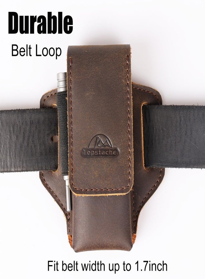 Topstache Leather Multitool Sheath for Belt - Multitool Holder - EDC Belt Organizer - Two Magnetic Closure - Darkbrown - Image 5