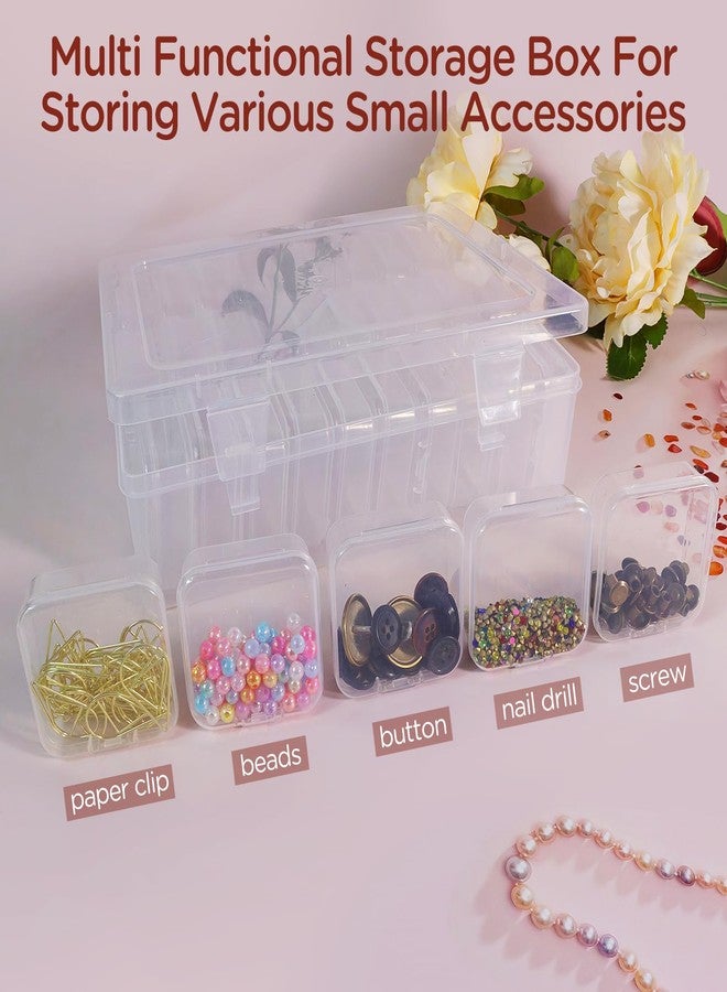 Quadafy 30Pack Bead Organizer Box with Hinged Lid - Clear Bead Storage Containers for Organizing DIY Jewelry Craft and Bracelet Making - Mini Plastic Bead Box (30Pack 2.15 X 2.15 X 0.8inch) - Image 4