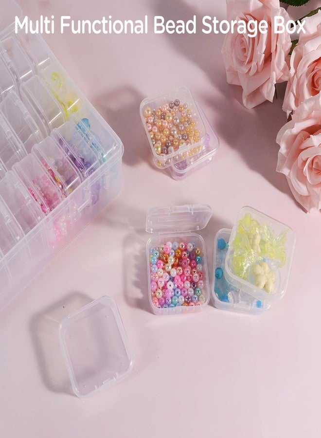 Quadafy 30Pack Bead Organizer Box with Hinged Lid - Clear Bead Storage Containers for Organizing DIY Jewelry Craft and Bracelet Making - Mini Plastic Bead Box (30Pack 2.15 X 2.15 X 0.8inch) - Image 3