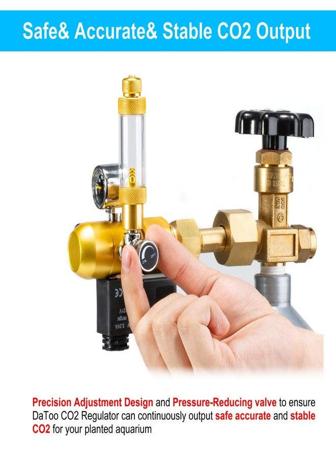 داتو منظم ثاني أكسيد الكربون لأحواض السمك من داتو، مزود بشاشة عرض مزدوجة مع عداد فقاعات وصمام فحص لولبي قابل للتعديل لأحواض النباتات الأمريكية القياسية. - Image 4