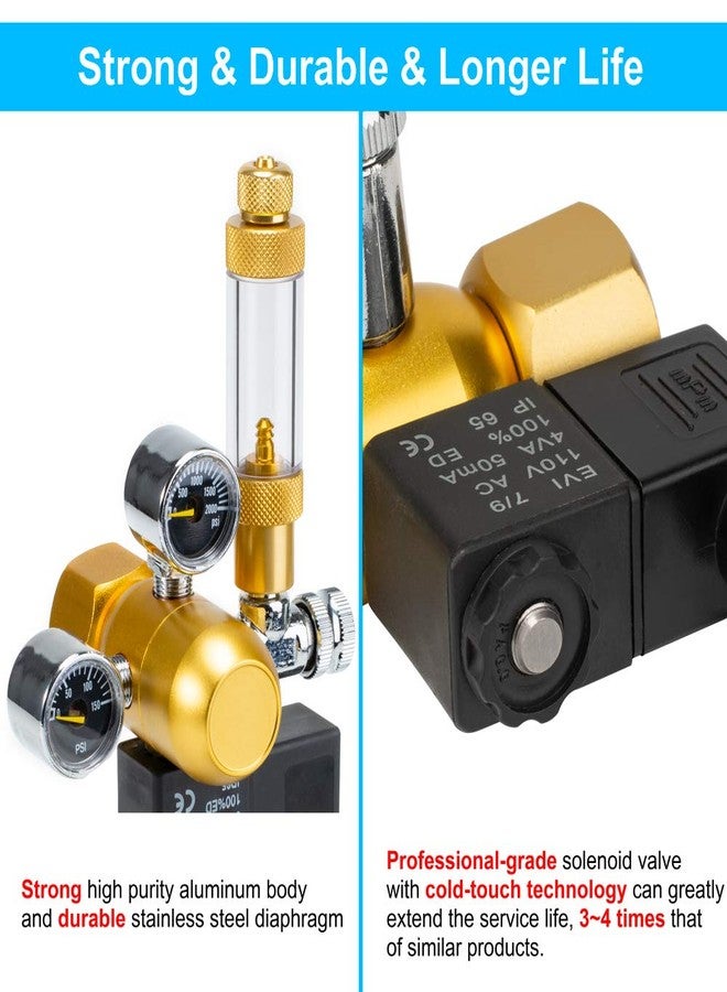 داتو منظم ثاني أكسيد الكربون لأحواض السمك من داتو، مزود بشاشة عرض مزدوجة مع عداد فقاعات وصمام فحص لولبي قابل للتعديل لأحواض النباتات الأمريكية القياسية. - Image 3