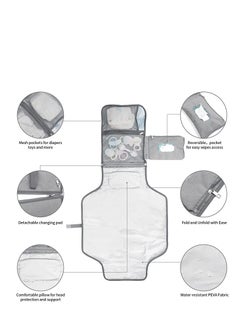 Excefore Baby Changing Pad Multifunctional Newborn Bag with Wipes Pocket Waterproof Portable Travel Infant Changing Diaper Mat Compact Diaper Changing Mat Kit for Mom Dad Baby Shower Gifts  - Image 3