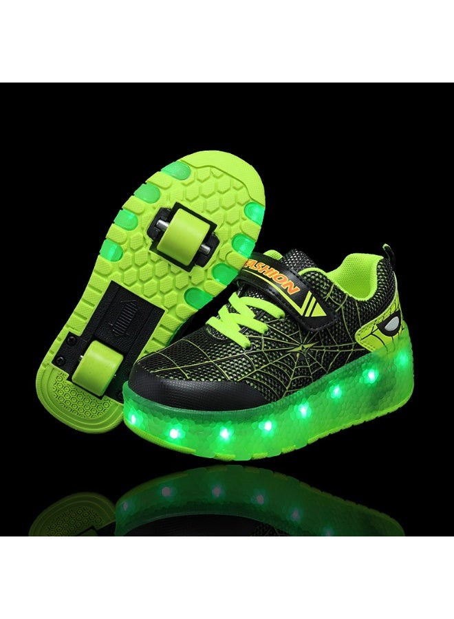 أحذية جري كهربائية للأطفال - زلاجات مزدوجة العجلات مع إضاءة LED