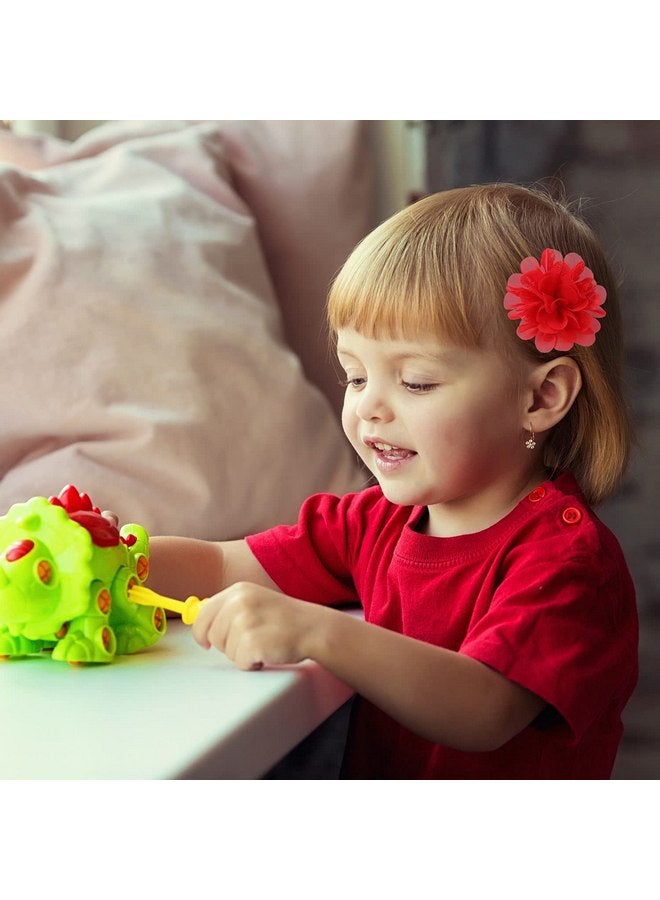 Cinaci 24 Pack/12 Pairs Solid 2.8" Chiffon Flower Fully Lined Alligator Hair Clips Duckbill Barrettes Accessories for Baby Girls Infants Toddlers Kids - Image 5