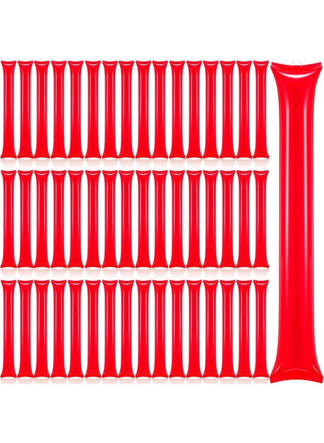 Civaner 48 Pcs Halloween Thunder Sticks Team Spirit Boom Sticks Cheering Sticks Plastic Cheerleading Spirit Stick Clapper Inflatable Noise Makers For Sporting Events Dance(Red) - Image 1