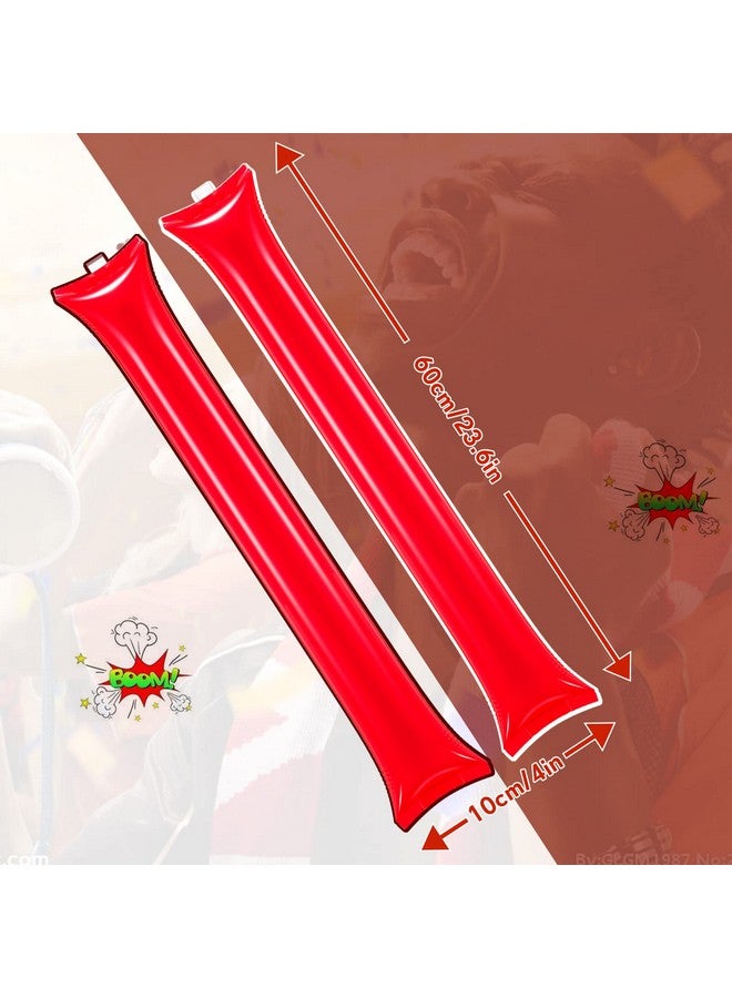 Civaner 48 Pcs Halloween Thunder Sticks Team Spirit Boom Sticks Cheering Sticks Plastic Cheerleading Spirit Stick Clapper Inflatable Noise Makers For Sporting Events Dance(Red) - Image 5