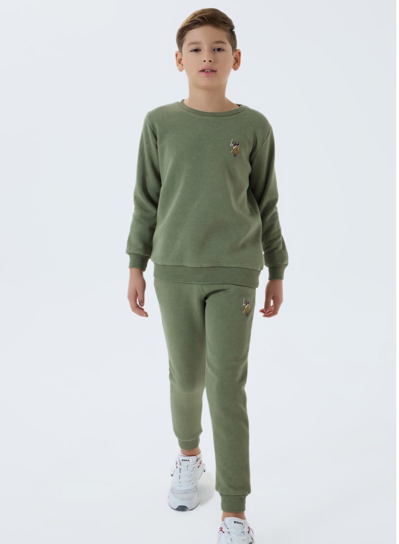 U.S. Polo Assn. Boys Khaki Tracksuit Set - Image 3