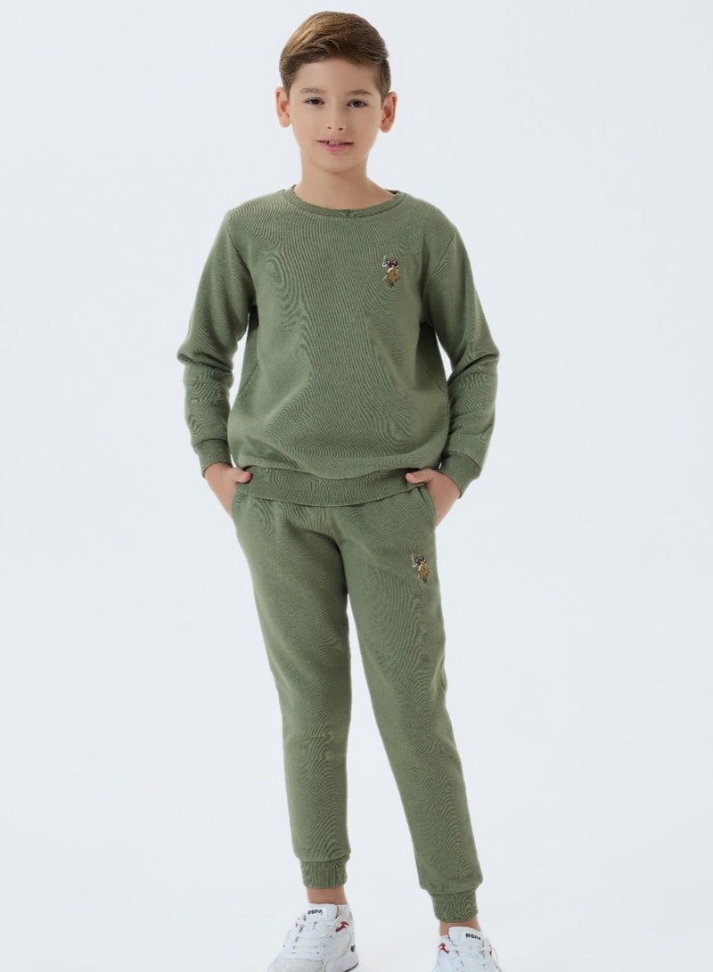 U.S. Polo Assn. Boys Khaki Tracksuit Set - Image 1