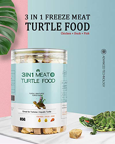 BNYEE 3 in 1 Meat Turtle Food - Chicken & Duck & Fish Meat Natural Freeze Dried Human-Grade Turtle Treats - Image 2